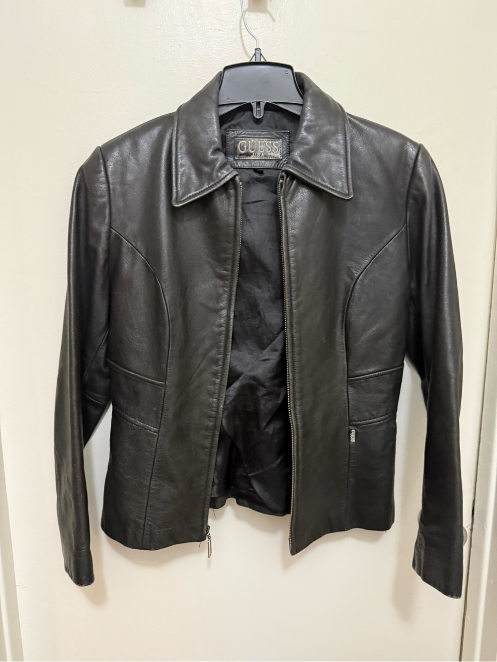 Guess Vintage Black Leather Jacket